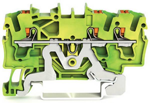 WAGO 2202-1307 Jordklemme 5.20 mm Push-In-klemme  Grøn, Gul 100 stk