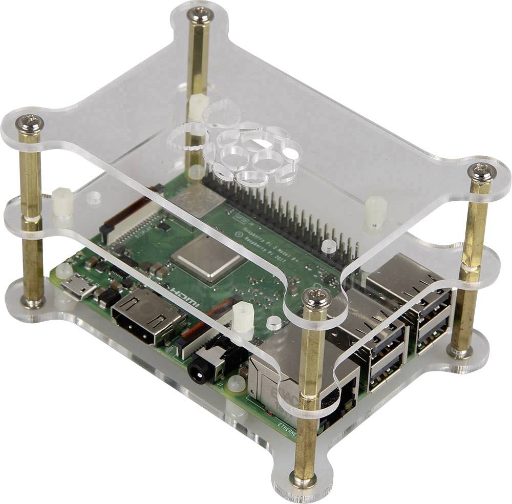 Joy-it Makercase V2 SBC-kabinet Passer til: Raspberry Pi® Akrylglas klar-0