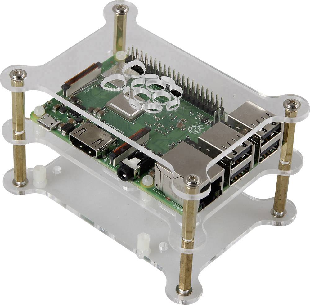 Joy-it Makercase V2 SBC-kabinet Passer til: Raspberry Pi® Akrylglas klar-1