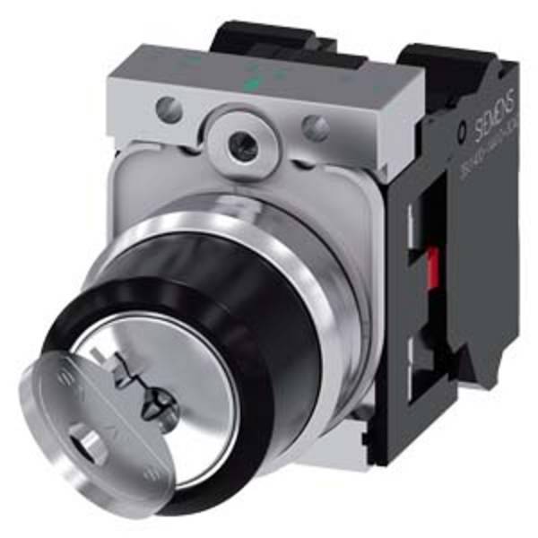 Siemens  3SU11504BF013PA0  3SU1150-4BF01-3PA0  Nøglekontakt      Afbryderpositioner 2  1 x 90 °    1 stk