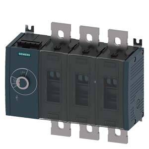 Elektrisk switch fra Siemens med fire tilslutninger, anvendelig til styring af strømkredse i industrielle applikationer.