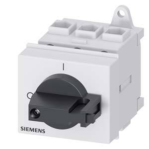 Drejeafbryder fra Siemens, trepolet, til styring af elektriske apparater. Hovedafbrydefunktion; egnet til montering i kontrolpaneler.