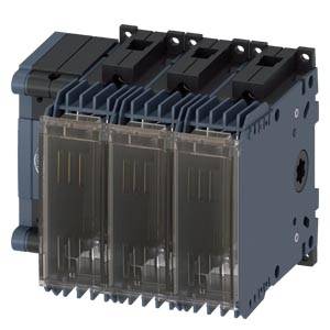 Trepolarisk elektrisk kontakt med transparent kabinet, viser interne komponenter.