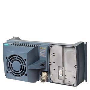 En blå elektrisk enhed, muligvis en ventilator eller en del af en industriel styring, med metalkarosseri og ventilationsåbninger.