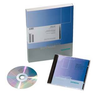 En cd-rom med emballage fra Siemens' SIMATIC produktserie; indeholder software til automatisering og industriel styring.