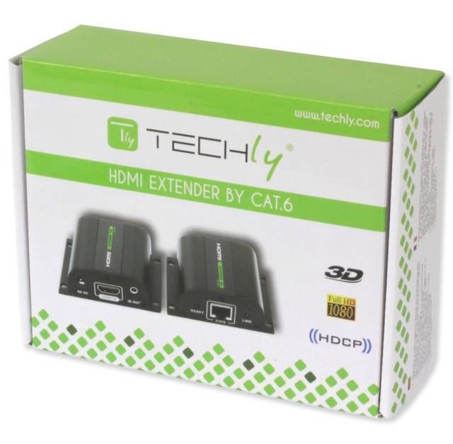 TECHly IDATA-EXT-E70I HDMI™ Extender (forlænger) via netværkskabel RJ45 60 m-1