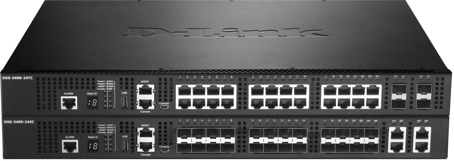 D-Link DXS-3400-24TC D-LINK 20-Port 10GBASE-T/SFP+10GBASE-T Strømforsyning-switch 480 GBit/s