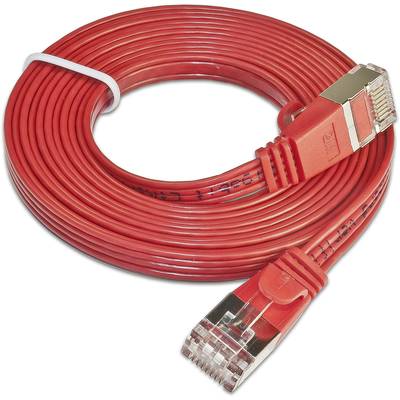 Slim Wirewin PKW-STP-SLIM-KAT6 1.0 RT RJ45 Netværkskabel, patchkabel CAT 6 U/FTP 1.00 m Rød Fladt 1 stk