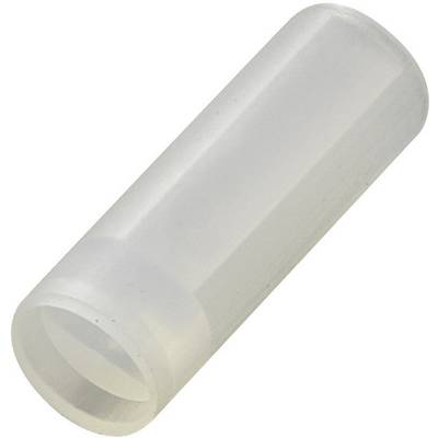 Transparent plastikkappe, cylinderformet, tjener formentlig som beskyttelse for en teknisk-mekanisk komponent.
