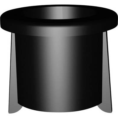 En sort cylinderhat, der er let skråtstillet.