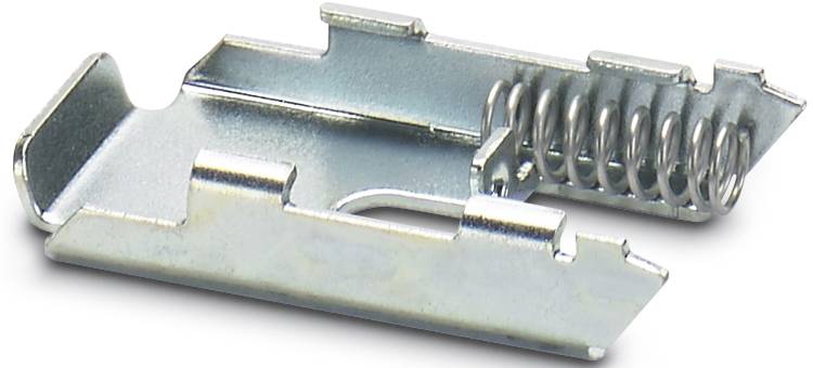 Metalclips med fjedermekanisme, bruges til fastgørelse af kabler eller ledninger.