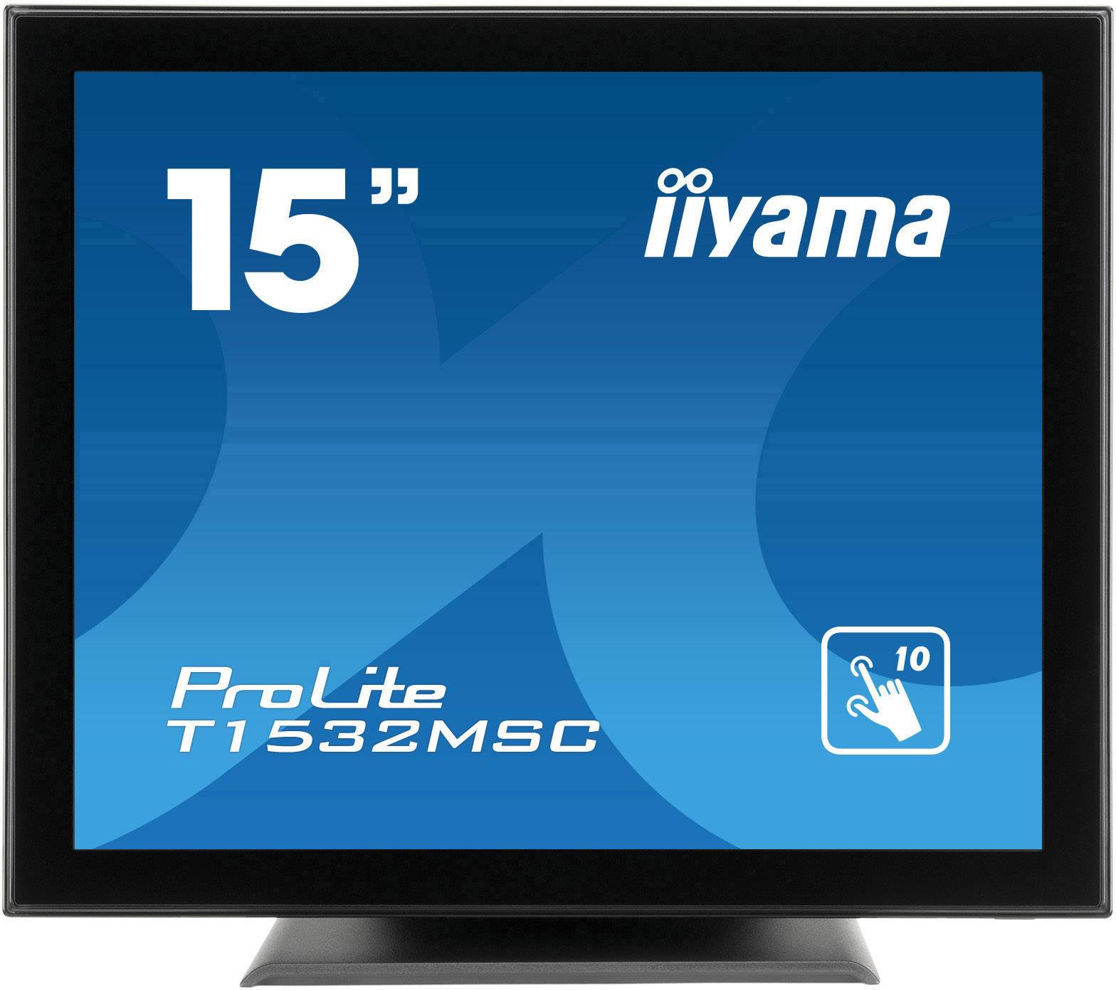 Iiyama ProLite T1532MSC Touchscreen-skærm EEK E (A - G) 38.1 cm (15 tommer) 1024 x 768 Pixel 4:3 8 ms DisplayPort, HDMI™, VGA, Audio line-out TN LED
