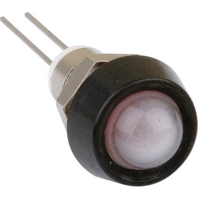 En rund sort trykknap med metalstik, placeret i siden. Ideel til elektroniske kredsløb eller betjening af udstyr.