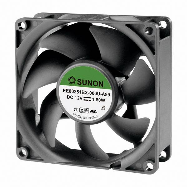 Sunon EE80251BX-000U-A99 Aksial ventilator 12 V/DC 76.45 m³/h (L x B x H) 80 x 80 x 25 mm