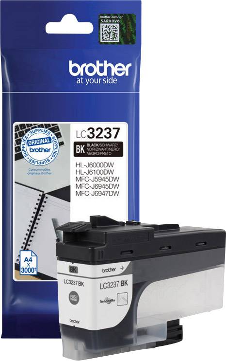 Bror Blækpatron LC3237BK, kompatibel med HL-J6000DW, HL-J6100DW, MFC-J5945DW, MFC-J6945DW, MFC-J6947DW, A4, 3000 sider.