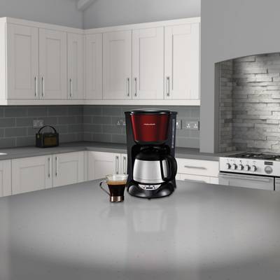 Morphy Richards Accents Kaffemaskine Rustfrit stål, Rød Termokande, Funktion til at kaffen varm, Timerfunktion, købe