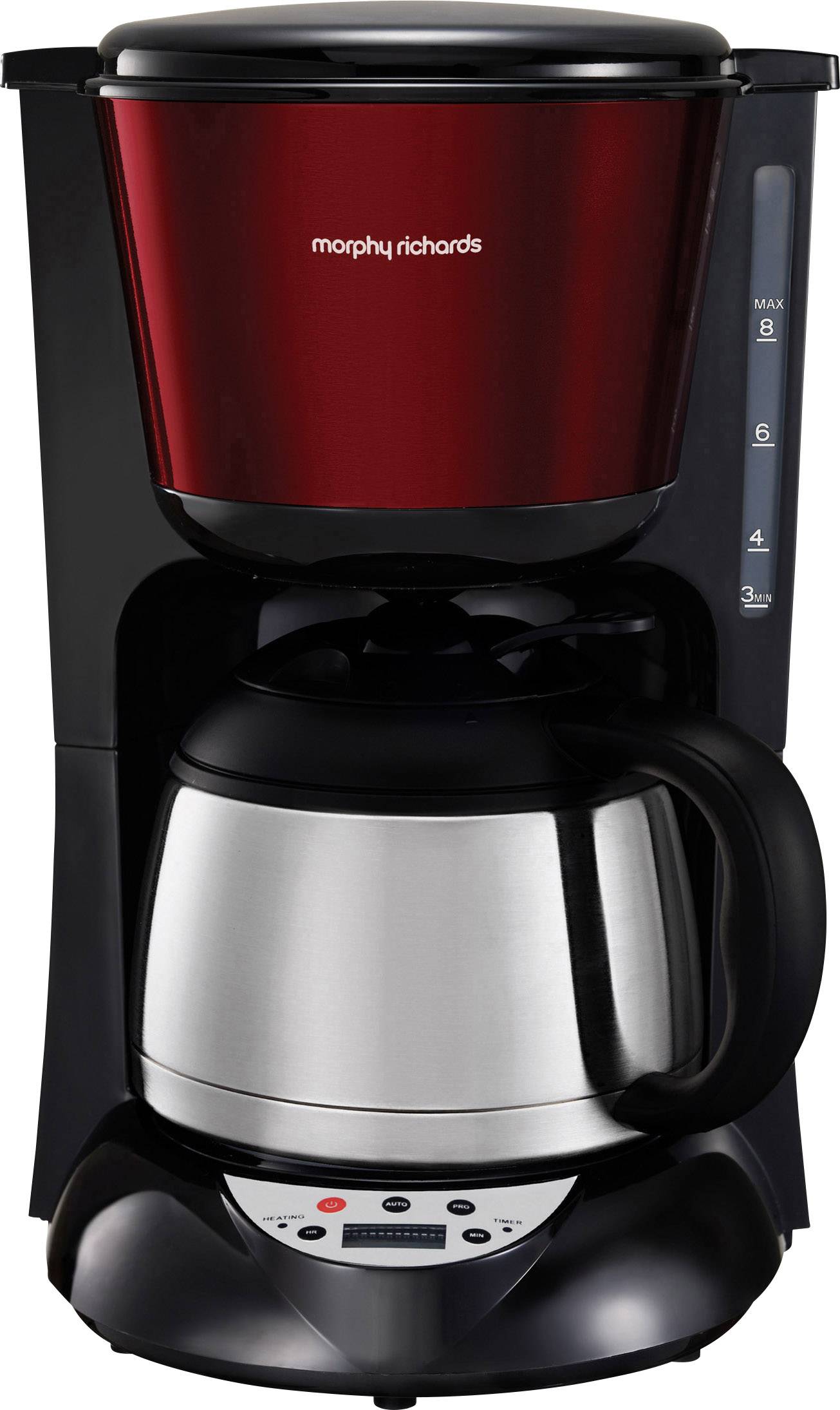 Børnehave stak Forord Morphy Richards Accents Kaffemaskine Rustfrit stål, Rød Termokande,  Funktion til at holde kaffen varm, Timerfunktion, købe