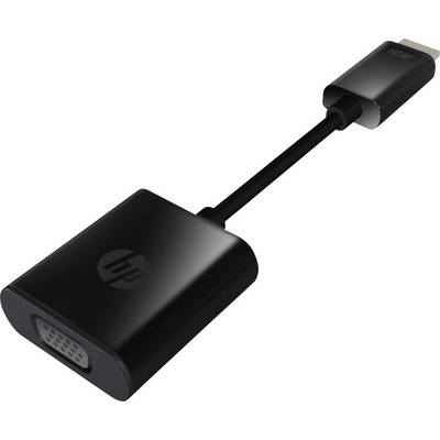 Adapter med HDMI- og VGA-stik til forbindelse af enheder med forskellige interfaces, sort, kompakt.