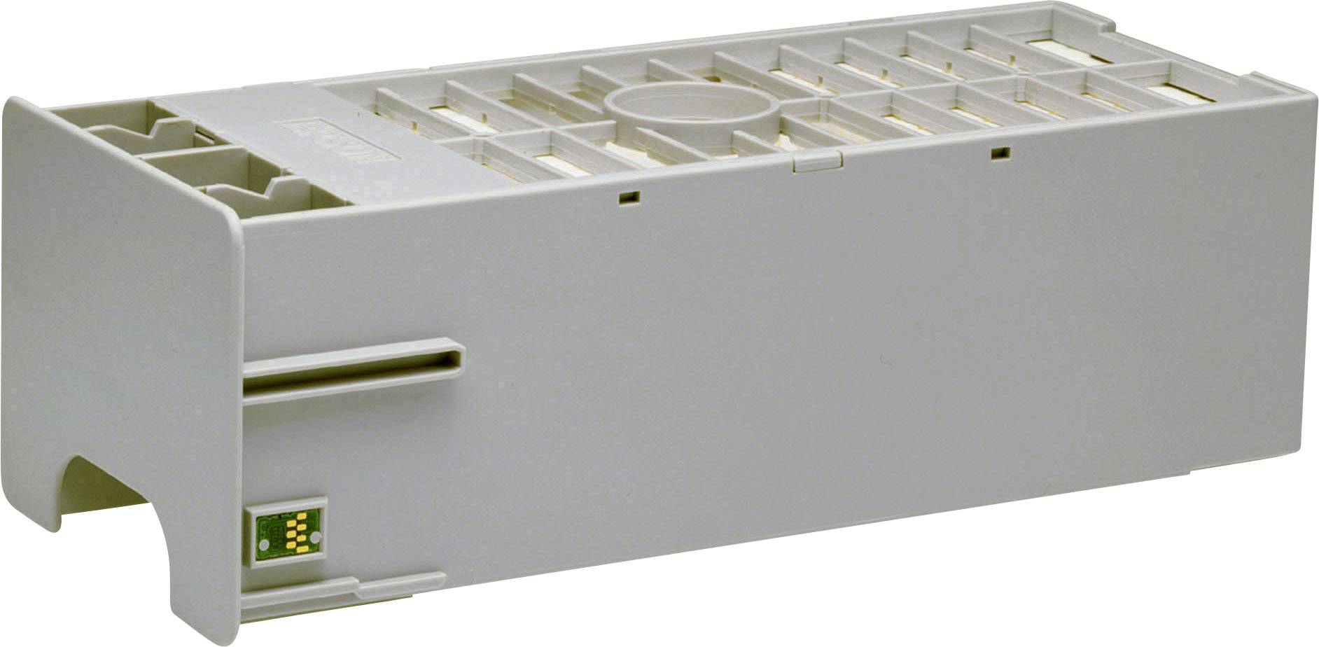 Grå plastikkappe til et batteri eller akkupack med stikkontakter og åbninger i toppen, under hvilket der er et chip.