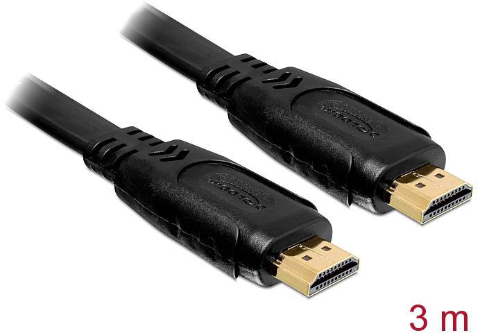 Sort HDMI-kabel, 3 meter langt, med to stik.