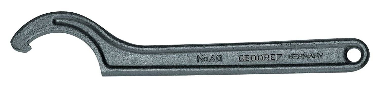 En sort rørnøgle med påskriften 'GEDORE GERMANY', nummer 40.