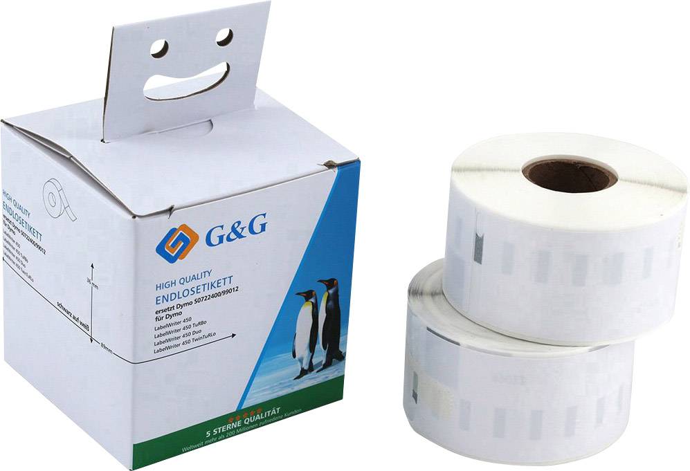 G&G Mærkatrulle 89 x 36 mm Papir Hvid 520 stk Permanent vedhæftningsevne 14983 Adresseetiketter