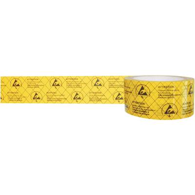 BJZ ESD-tape 50 m Gul, Sort (L x B) 50 m x 50 mm C-195 005 PP