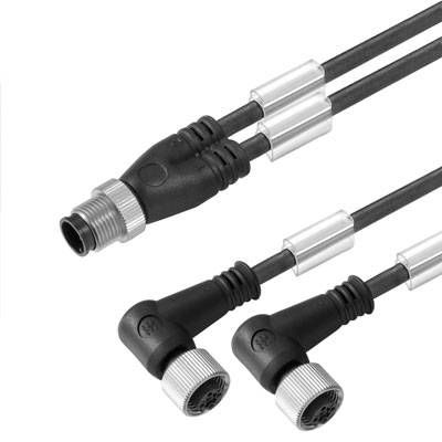 Weidmüller 1005270200 Sensor-, aktuator-stik, M12 Stik, lige, Tilslutning, vinklet 2.00 m Pol-tal (RJ): 3 1 stk