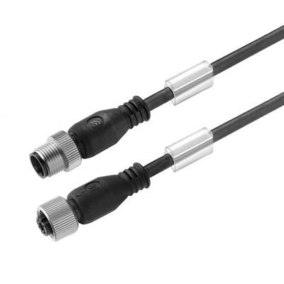 Weidmüller 1021711000 Sensor-, aktuator-stik, M12 Stik, lige, Tilslutning, lige 10.00 m Pol-tal (RJ): 3 1 stk