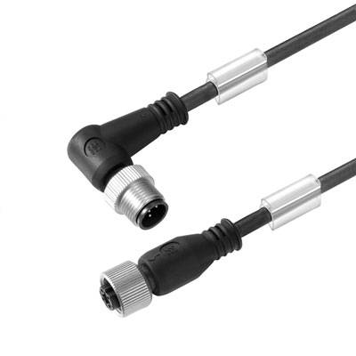 Weidmüller 1057890150 Sensor-, aktuator-stik, M12 Stik, vinklet, Tilslutning, lige 1.50 m Pol-tal (RJ): 5 1 stk