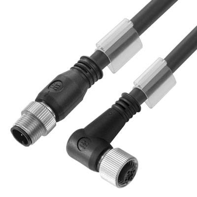 Weidmüller 1059480150 Sensor-, aktuator-stik, M12 Stik, lige, Tilslutning, vinklet 1.50 m Pol-tal (RJ): 4 1 stk