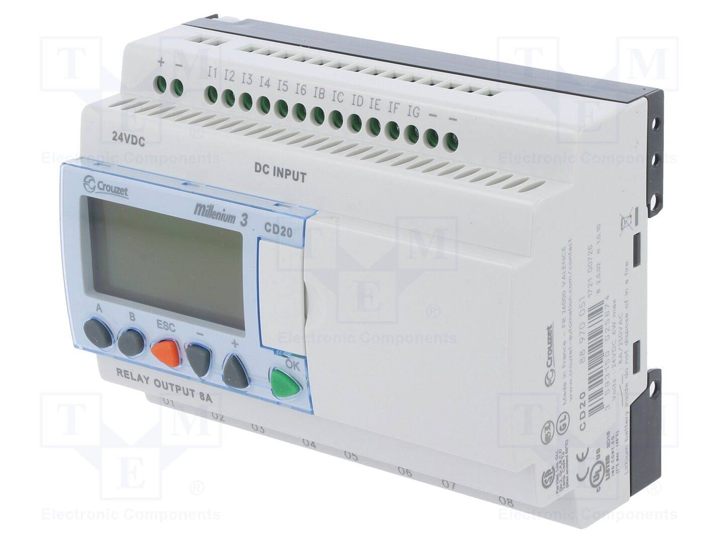 Crouzet 88970051 Millenium 3 CD20 PLC-styringsmodul 24 V/DC