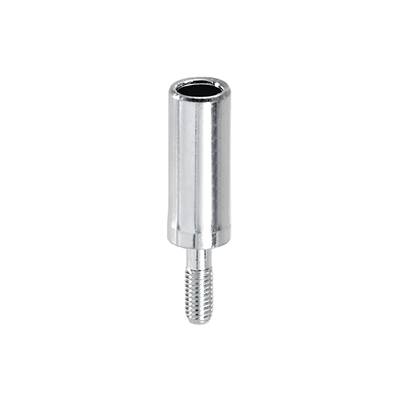 Metaladapter med cylindrisk hoved og gevind forneden.