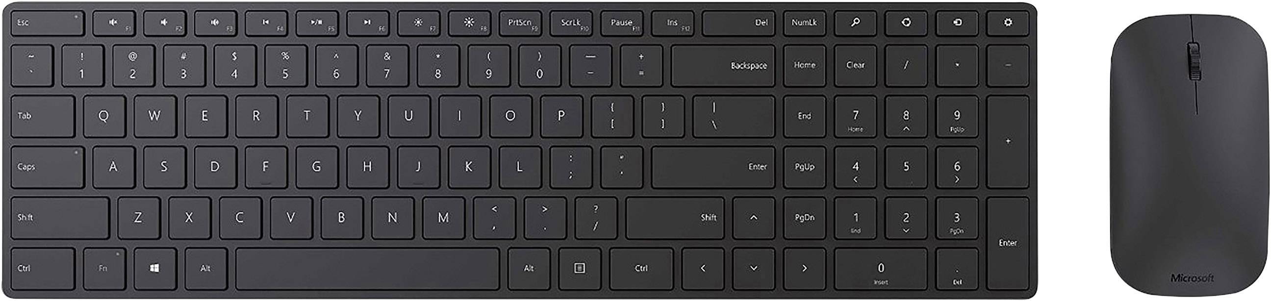 Microsoft Designer Bluetooth Desktop Tastatur, musesæt Bluetooth® Fransk, AZERTY Sort