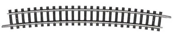 T14918 N Minitrix skinne Bøjet spor  15 ° 492.6 mm