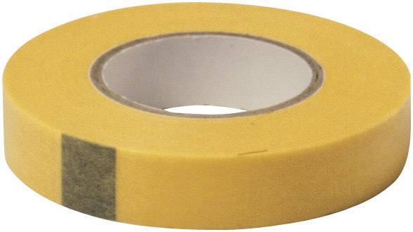 Gult tape med sort stribe, rullet op.