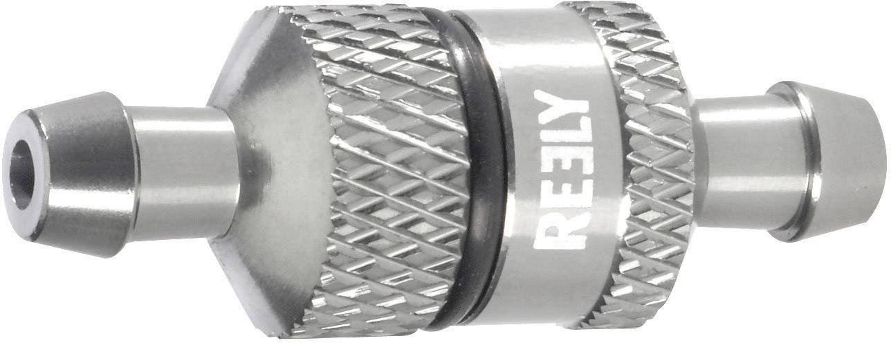 Metaladapter til hurtig lukning med riflet håndtag og to koniske ender. På den ene side står der 'REELY'.