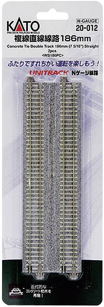 7078020 N Kato Unitrack Dobbelskinne, lige 186 mm