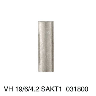 Et cylinderformet metalkomponent. Tekst nedenunder: 'VH 19/6/4.2 SAKT1 031800'.