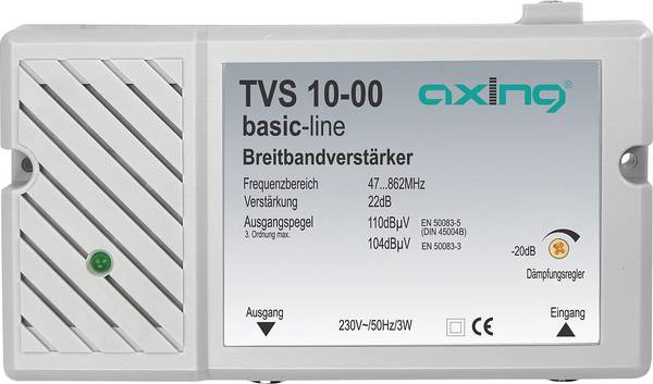 Axing TVS 10 Multigrade forstærker BK, DVB-T 22 dB