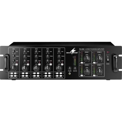 Monacor PA-4040 ELA-forstærkere 40 W 4-zoner