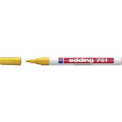 edding 751 Paint Marker, gul, med aftagelig hætte, specielt til glatte overflader.