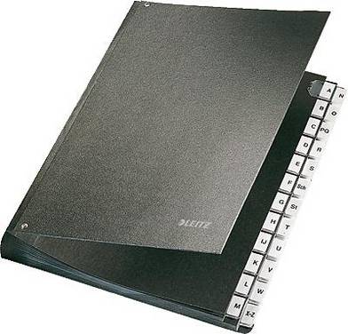 Leitz Pultordner 5824-00-95 5824 Hårdpap Sort A4  Antal rum: 24 A-Z