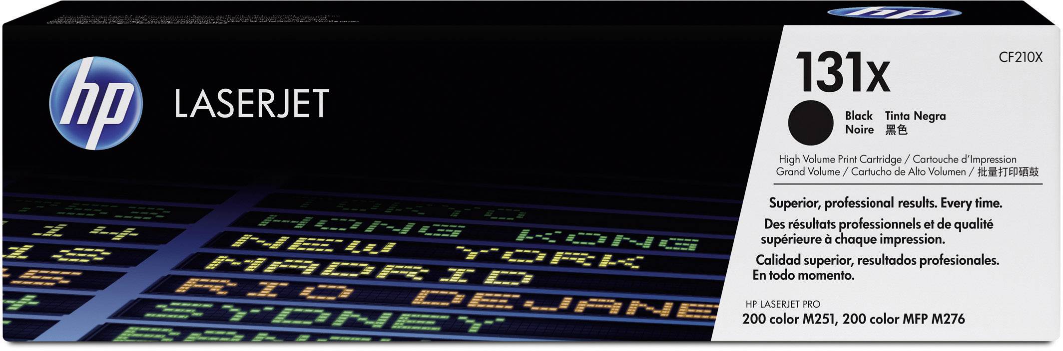 'HP LaserJet 131X Toner, CF210X, sort, til HP M251, MFP M276. Overlegen, professionelle resultater. Til 2.400 sider.'
