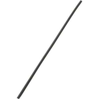 En lang, smal sort sugerør i diagonal position på hvid baggrund.