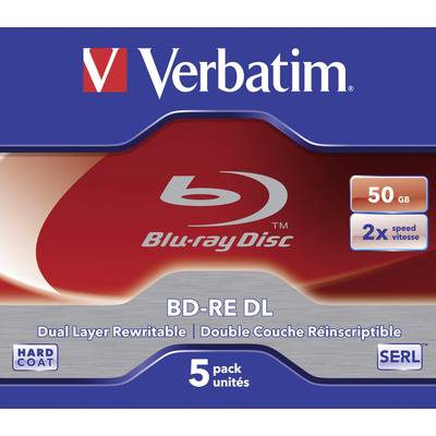 Verbatim 43760 Blu-ray BD-RE DL disc 50 GB 5 stk Jewelcase 