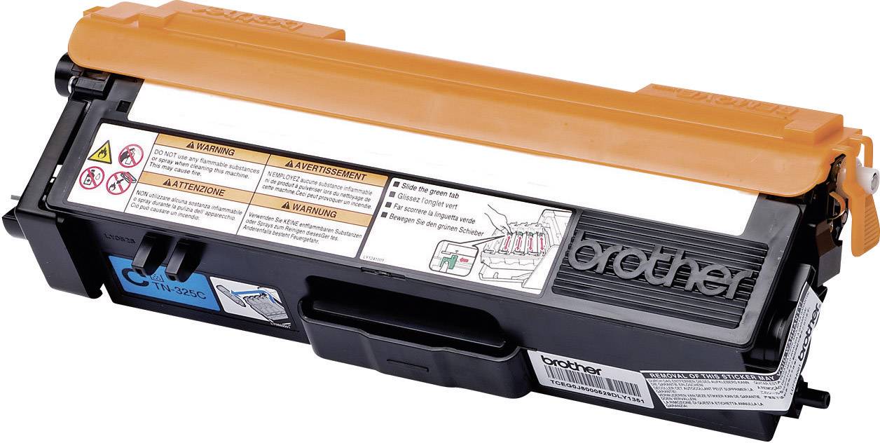 Tonerkassette fra Brother, model TN-1050, med advarsler og installationsvejledning på etiketten.