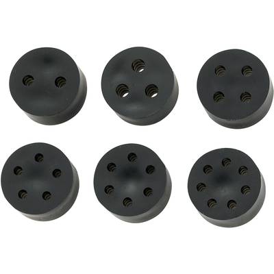 TRU COMPONENTS 1593358 TC-MH23-4F203 Multiforseglingsindsats M25 4 x 3.8 - 5.2 mm Gummi Sort 1 stk