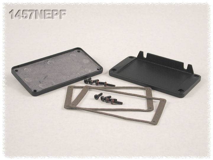 Hammond Electronics 1457NEP 1457NEP Endeplade uden flange (L x B x H) 5 x 104 x 55 mm Aluminium Sort 2 stk