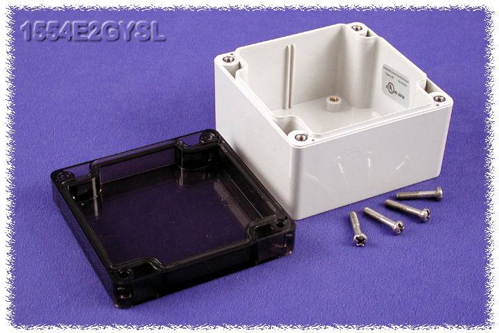 Hammond Electronics 1554E2GYSL Universalkabinet 90 x 90 x 60 Polykarbonat Grå 1 stk